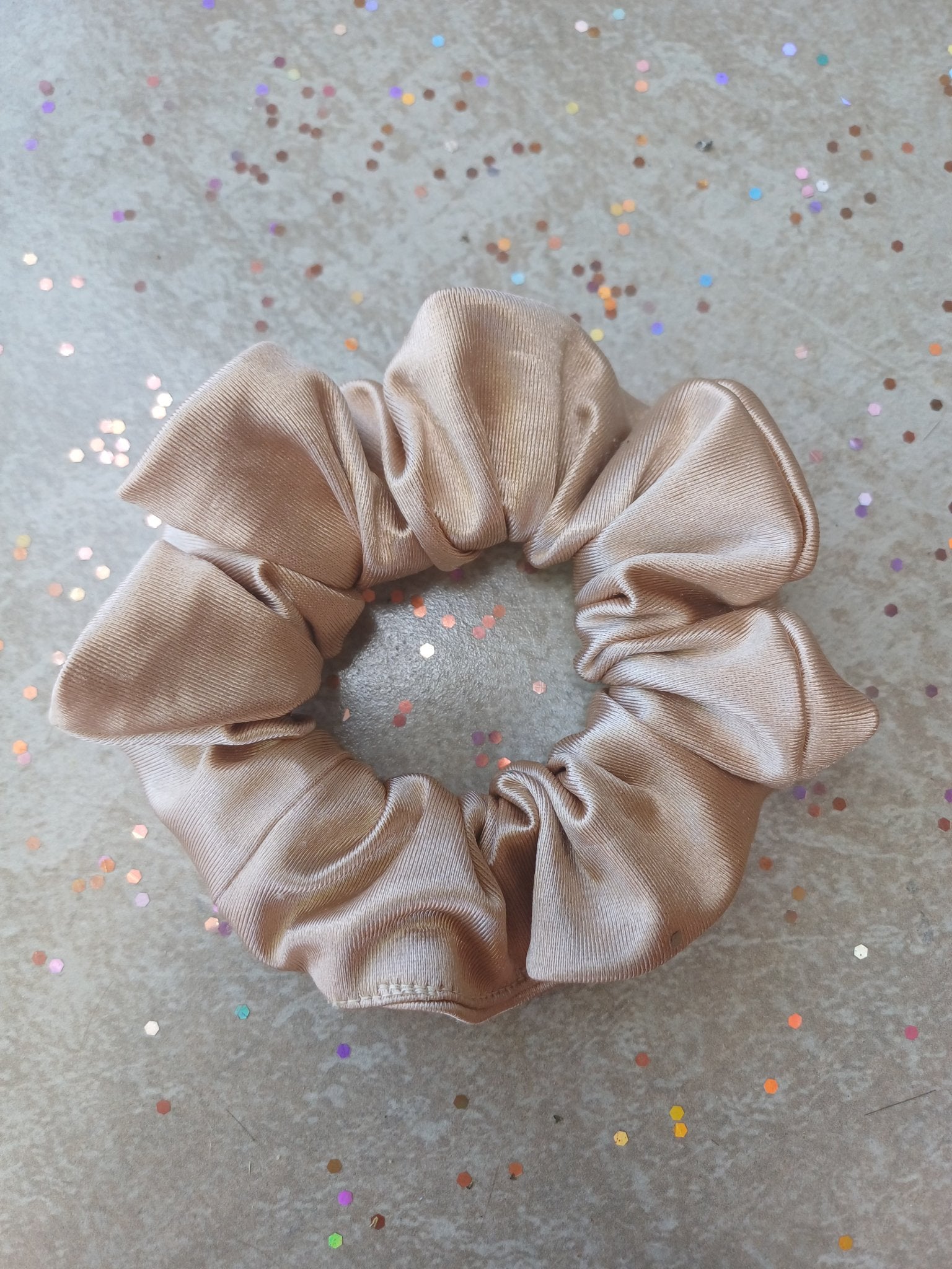 Cream Gold Silk Scrunchie