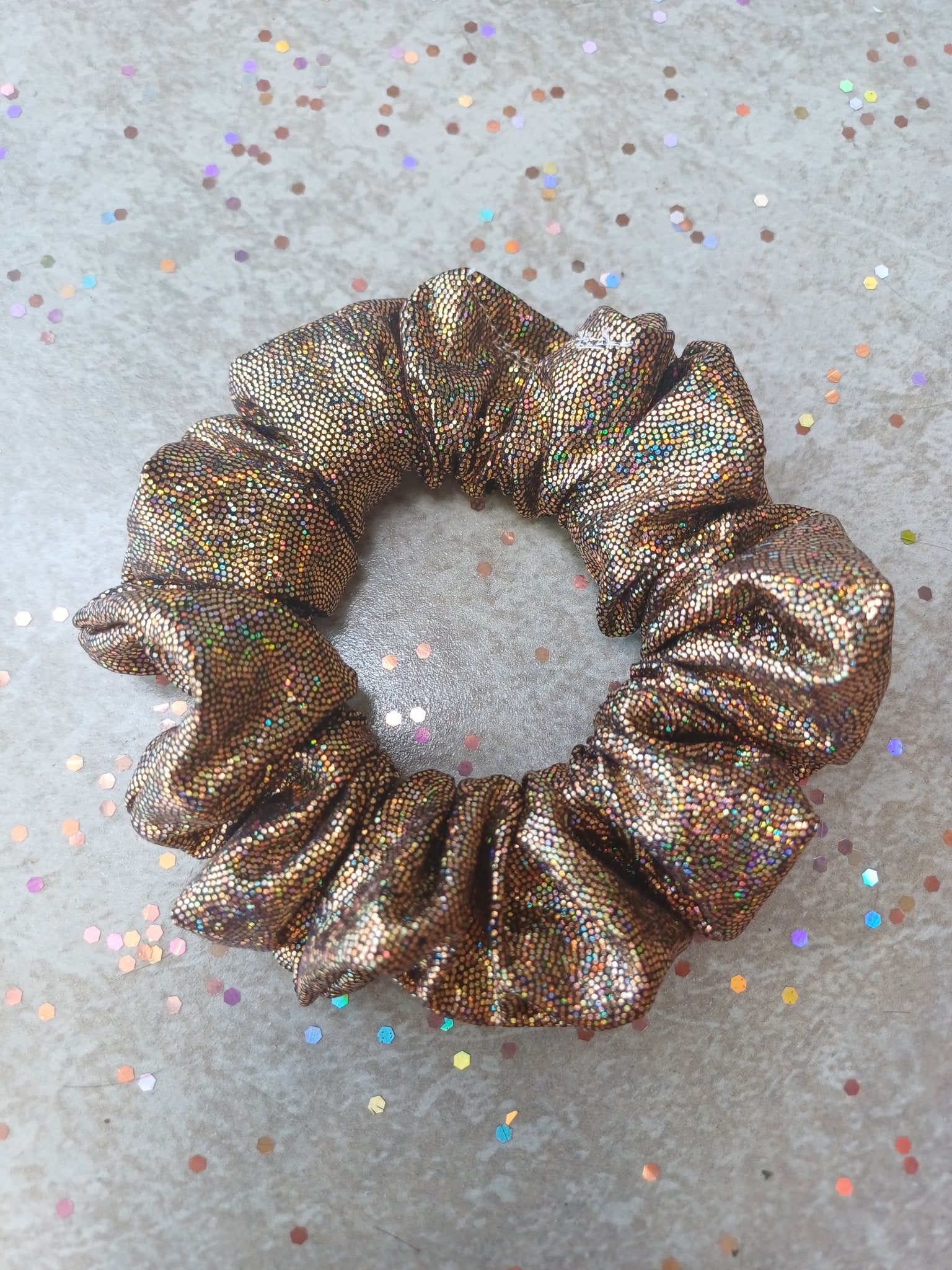 Gold Glitter Shine Hair Scrunchie - Beauty Blossom